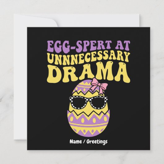 Egg-spert At Unnecessary Drama Funny Retro Easter  Einladung (Vorderseite)