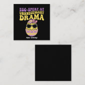 Egg-spert At Unnecessary Drama Funny Retro Easter  Quadratische Visitenkarte (Vorne/Hinten)