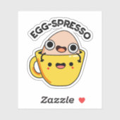Egg-spresso Funny Egg Coffee Pun Aufkleber (Blatt)