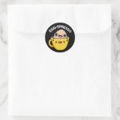 Egg-spresso Funny Egg Coffee Pun Dark BG Runder Aufkleber (Tasche)