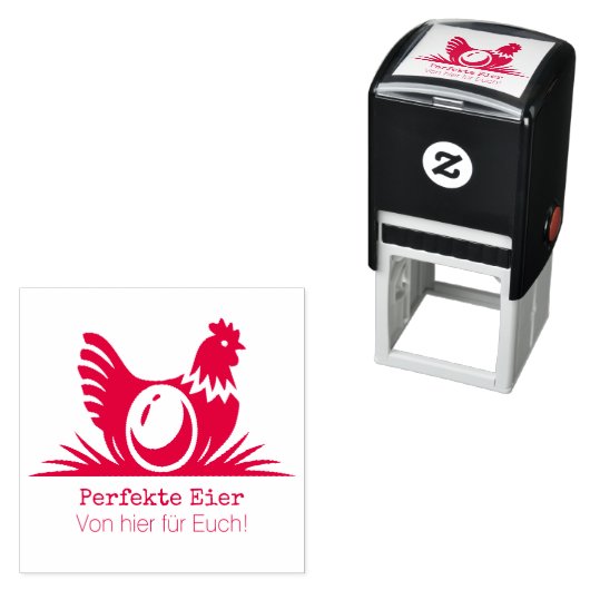 Egg stamp hen  permastempel (Beispiel)