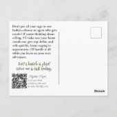 Egg-stra Appealing Real Anwesen Realty Marketing Postkarte (Rückseite)