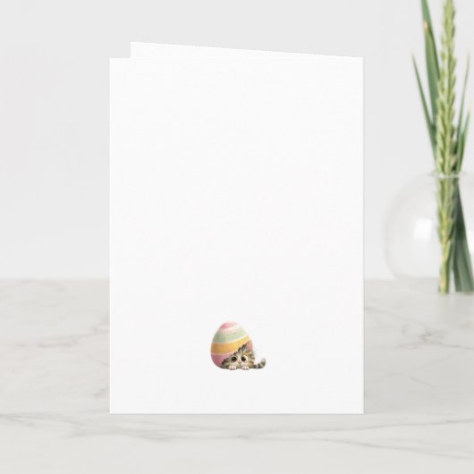 Egg-stra Cute Easter Cat Greeting Card Karte (Rückseite)