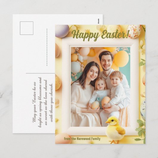 🐇 Egg-stra Niedlich Ostergrüße Feiertagspostkarte (Vorne/Hinten)