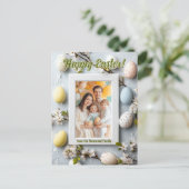 🐇 Egg-stra Niedlich Ostergrüße Feiertagspostkarte (Stehend Vorderseite)