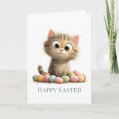 Egg-stra Silly Easter Cat Greeting Card Karte (Vorderseite)
