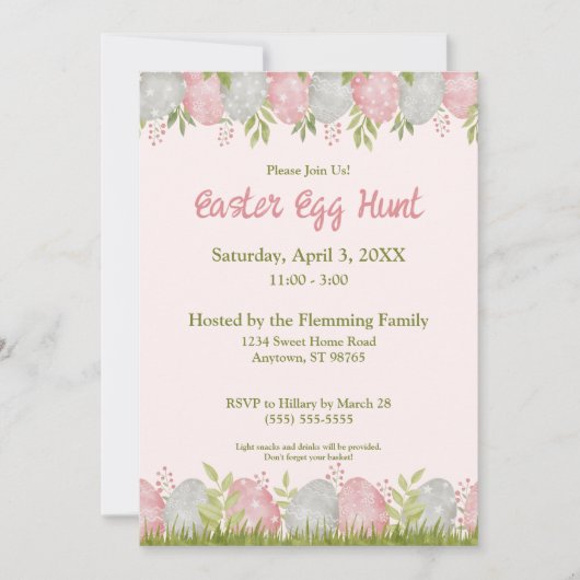 Egg-stra Sweet Customizable Ostereier Hunt Einladung (Vorderseite)