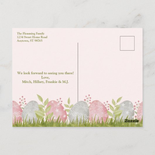 Egg-stra Sweet Customizable Ostereier Hunt Postkarte (Rückseite)