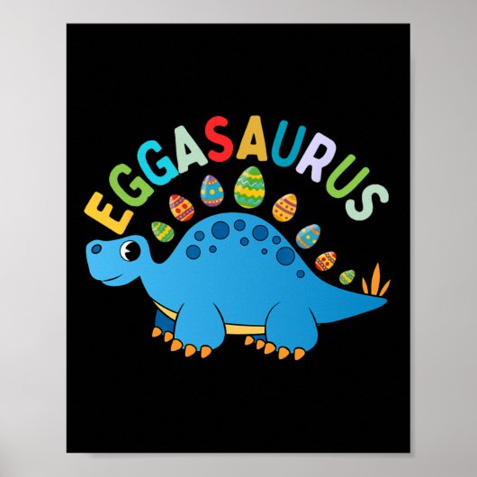 Eggasaurus Ostereier Jagd Dinosaurier Stegosaurus  Poster (Vorne)
