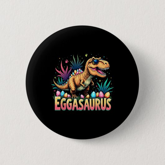 Eggasaurus Ostern Stegosaurus Dinosaur Jungen Kind Button (Vorderseite)