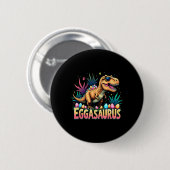 Eggasaurus Ostern Stegosaurus Dinosaur Jungen Kind Button (Vorne & Hinten)