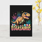 Eggasaurus Ostern Stegosaurus Dinosaur Jungen Kind Karte (Gelbe Blume)