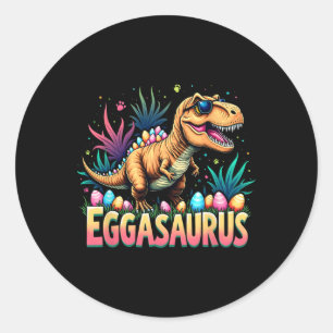 Eggasaurus Ostern Stegosaurus Dinosaur Jungen Kind Runder Aufkleber