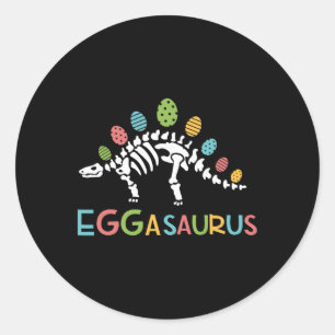 Eggasaurus Ostern Stegosaurus Dinosaur Jungen Kind Runder Aufkleber