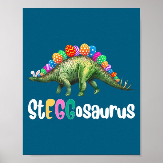 Eggasaurus Ostern Stegosaurus Ei Dinosaurier Oster Poster (Vorne)