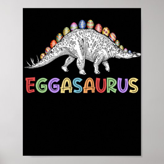 Eggasaurus Stegosaurus Egg Dinosaur Happy Oaster Poster (Vorne)