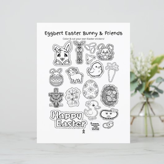 Eggbert Easter bunny and friends! Paper Sheet (Stehend Vorderseite)
