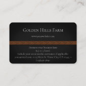 Eggbutt Snaffle Bit & Laced Reins Doppelmonogramm Visitenkarte (Rückseite)