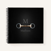 Eggbutt Snaffle Bit Mit Monogramm 8x8 Reittier Notizblock (Vorderseite)