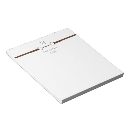 Eggbutt Snaffle Bit Mit Monogramm Euqestrian Notizblock (angewinkelt)