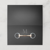 Eggbutt Snaffle Bit Mit Monogramm Euqestrian Platzkarte (Außenseite Aufgefaltet)