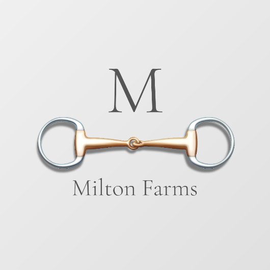 Eggbutt Snaffle Bit Mit Monogramm Reitfenster Fensteraufkleber (Blatt)