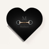 Eggbutt Snaffle Bit Mit Monogramm Reitherz Notizblock (Vorderseite)