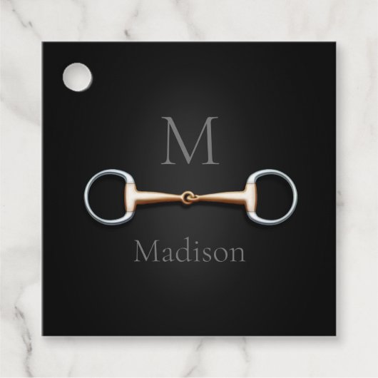 Eggbutt Snaffle Bit Mit Monogramm Reitplatz Geschenkanhänger (Vorderseite)