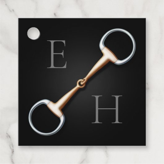 Eggbutt Snaffle Bit Mit Monogramm Reittier Geschenkanhänger (Vorderseite)