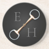 Eggbutt Snaffle Bit Mit Monogramm Reittier Getränkeuntersetzer (Vorne)