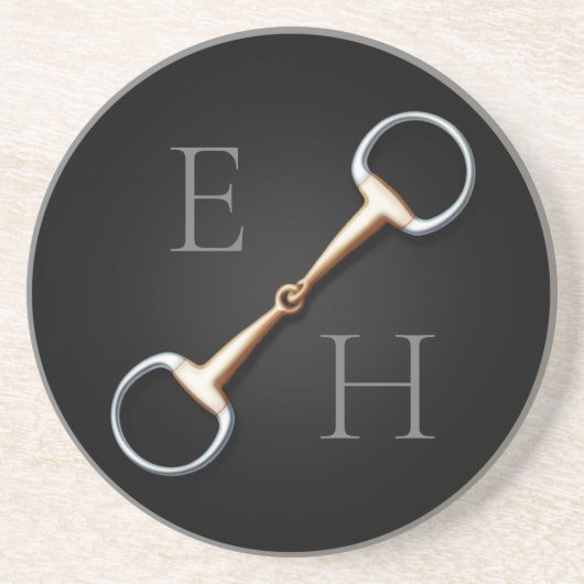 Eggbutt Snaffle Bit Mit Monogramm Reittier Getränkeuntersetzer (Vorne)