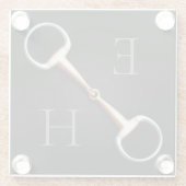 Eggbutt Snaffle Bit Mit Monogramm Reittier Glasuntersetzer (Rückseite)