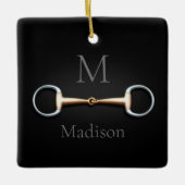 Eggbutt Snaffle Bit Mit Monogramm Reittier Keramikornament (Vorderseite)