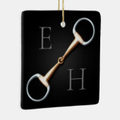 Eggbutt Snaffle Bit Mit Monogramm Reittier Keramikornament (Rechts)