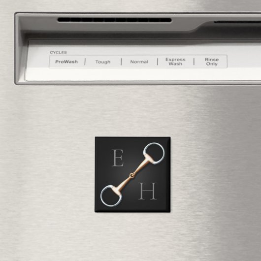 Eggbutt Snaffle Bit Mit Monogramm Reittier Magnet (In Situ (Geschirrspüler))