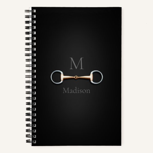 Eggbutt Snaffle Bit Mit Monogramm Reittier Notizblock (Vorderseite)