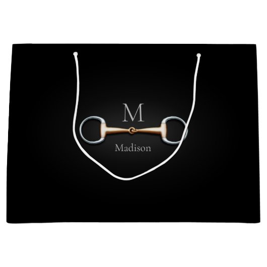 Eggbutt Snaffle-Bit-Name und Monogramm Große Geschenktüte (Vorderseite)