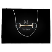 Eggbutt Snaffle-Bit-Name und Monogramm Große Geschenktüte (Rückseite)