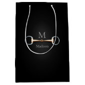 Eggbutt Snaffle-Bit-Name und Monogramm Mittlere Geschenktüte (Vorderseite)