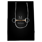 Eggbutt Snaffle-Bit-Name und Monogramm Mittlere Geschenktüte (Rückseite)
