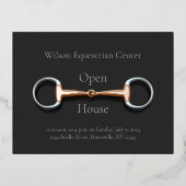 Eggbutt Snaffle Bit Reitbetrieb Folie Einladungspostkarte (Vorderseite)