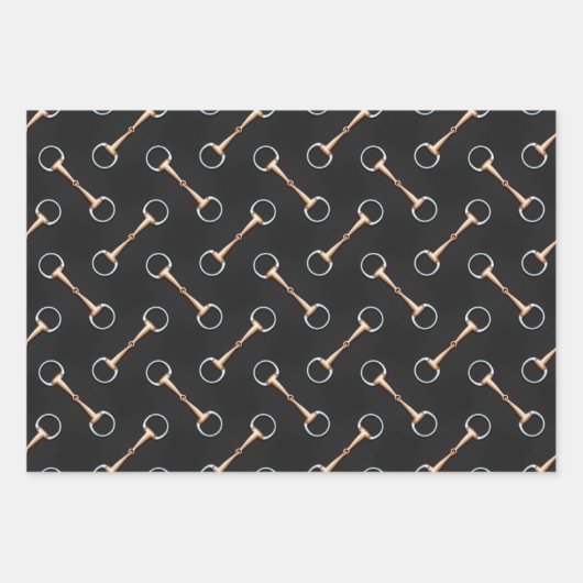 Eggbutt Snaffle Bits Equestrian Geschenkpapier Set (Vorderseite 2)