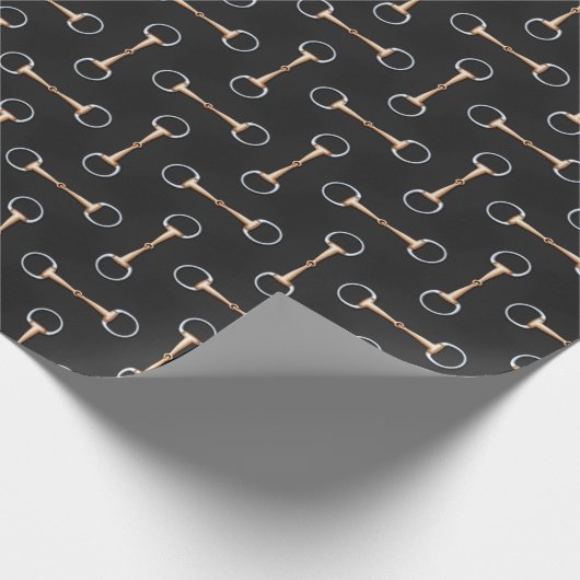 Eggbutt Snaffle Bits Equestrian (groß) Geschenkpapier (Ecke)