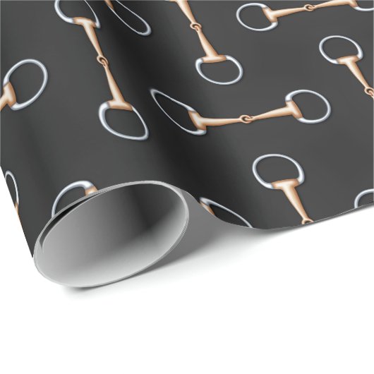 Eggbutt Snaffle Bits Equestrian (groß) Geschenkpapier (Rolleneckpunkt)