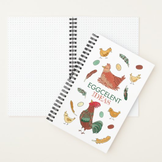 Eggcelent Ideas Funny Chicken Pun Notizblock (Innen)