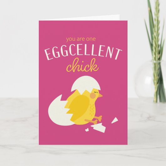Eggcellent Chick - Valentine's Day Card Karte (Vorderseite)