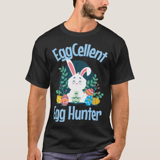 EggCellent Egg Hunter Cute Easter Bunny Egg Hunt P T-Shirt (Vorderseite)