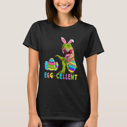 Eggcellent Eggs Cellent Hunter Dinosaur Bunny rex T-Shirt (Vorderseite)