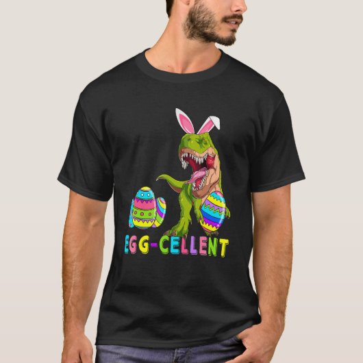 Eggcellent Eggs Cellent Hunter Dinosaur Bunny rex T-Shirt (Vorderseite)