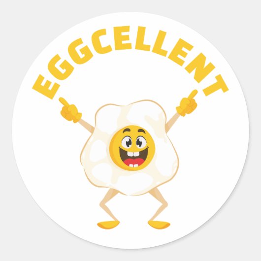 Eggcellent Niedlich Funny Lächeln Ei Runder Aufkleber (Vorderseite)
